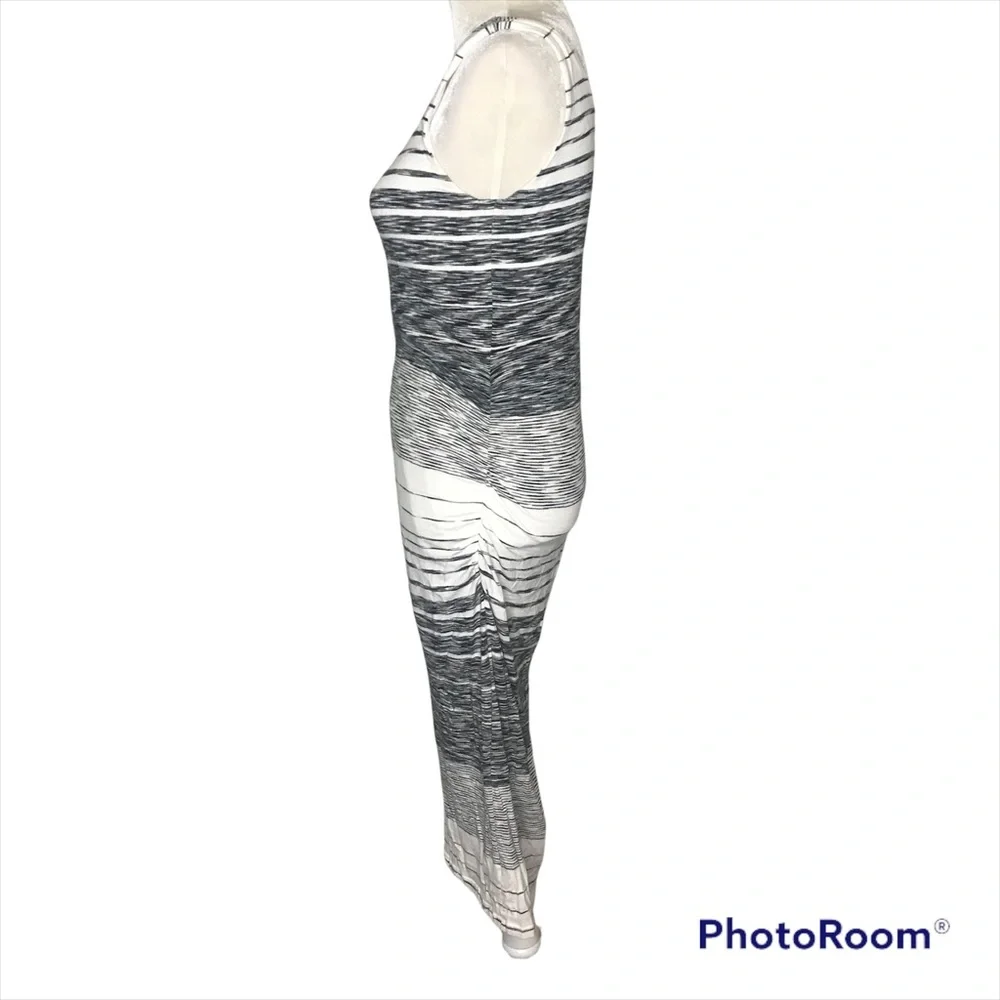 Athleta Stripe Midi Tank Dress Black White Size S - Picture 3 of 6